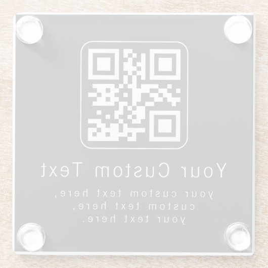 Customizable QR Code & Editable Text Template ガラスコースター (裏面)