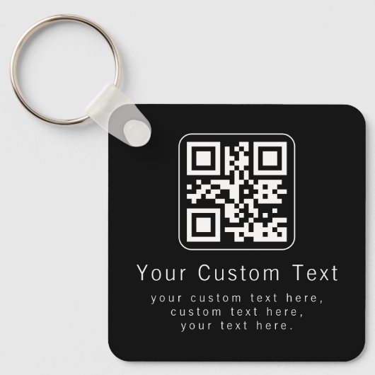 Customizable QR Code & Editable Text Template キーホルダー (正面)
