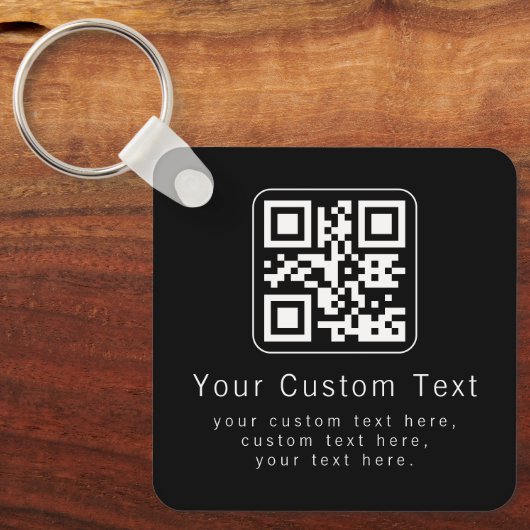 Customizable QR Code & Editable Text Template キーホルダー (正面)