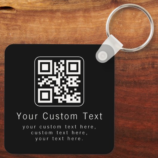 Customizable QR Code & Editable Text Template キーホルダー (裏面)