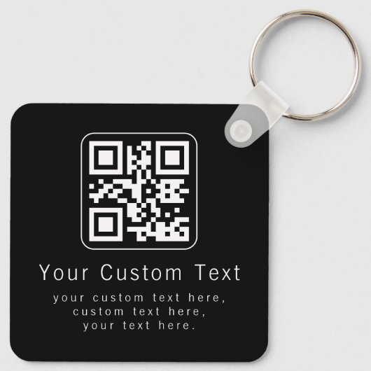 Customizable QR Code & Editable Text Template キーホルダー (裏面)