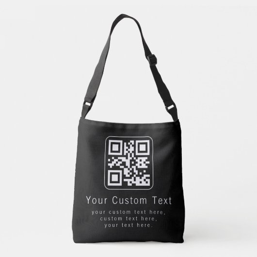 Customizable QR Code & Editable Text Template クロスボディバッグ (裏面)
