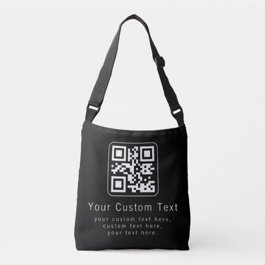 Customizable QR Code & Editable Text Template クロスボディバッグ (正面)