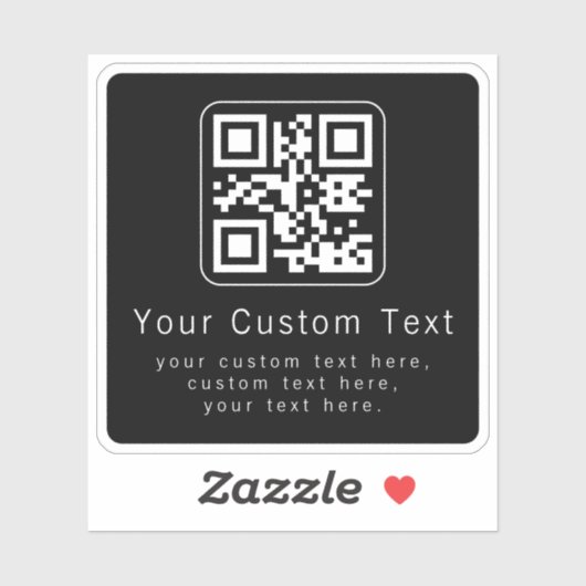 Customizable QR Code & Editable Text Template シール (シート)