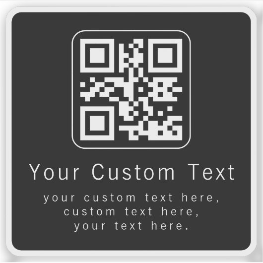 Customizable QR Code & Editable Text Template シール (正面)