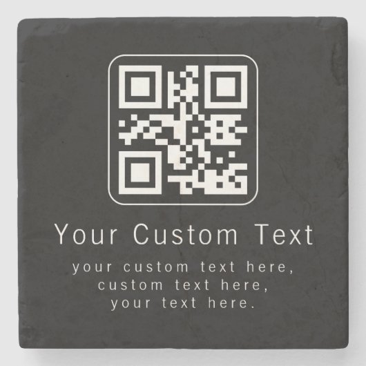 Customizable QR Code & Editable Text Template ストーンコースター (正面)