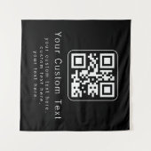 Customizable QR Code & Editable Text Template タペストリー (正面(横))