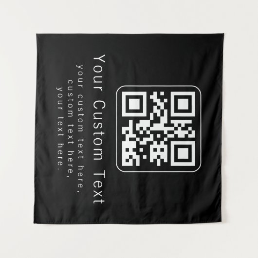 Customizable QR Code & Editable Text Template タペストリー (正面(横))