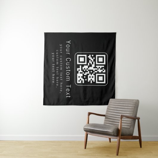 Customizable QR Code & Editable Text Template タペストリー (インサイチュ(横))