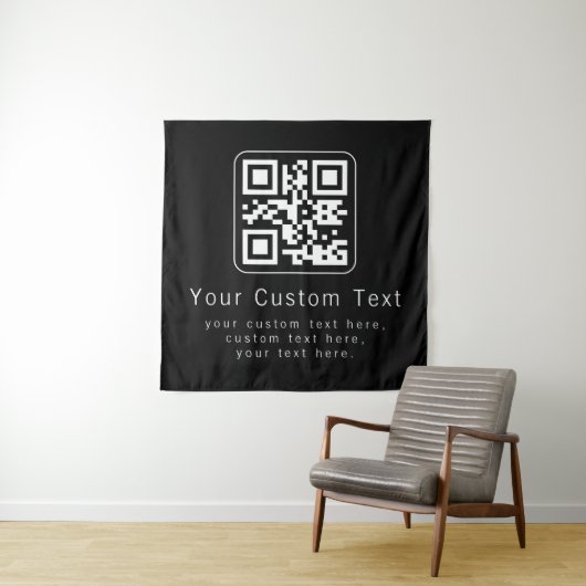 Customizable QR Code & Editable Text Template タペストリー (インサイチュ)