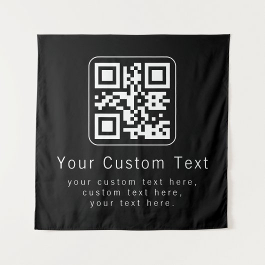 Customizable QR Code & Editable Text Template タペストリー (正面)