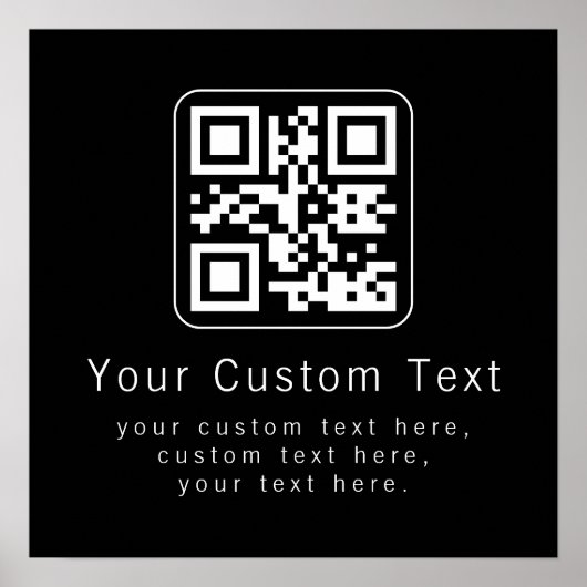 Customizable QR Code & Editable Text Template ポスター (正面)