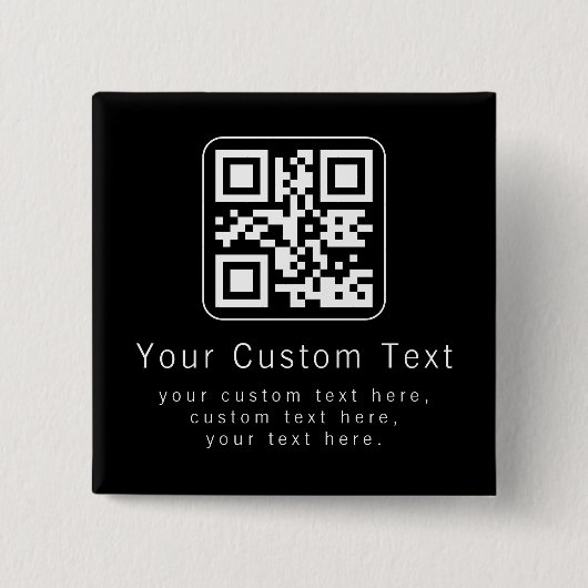 Customizable QR Code & Editable Text Template 缶バッジ (正面)