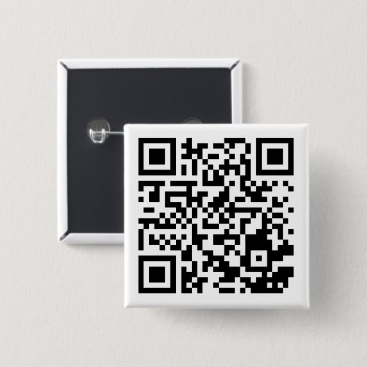 Customizable QR Code Square Button for Any Purpose 缶バッジ (正面&裏面)