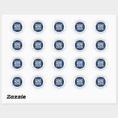 Customizable QR code & Text | Dark Navy Blue ラウンドシール (シート)