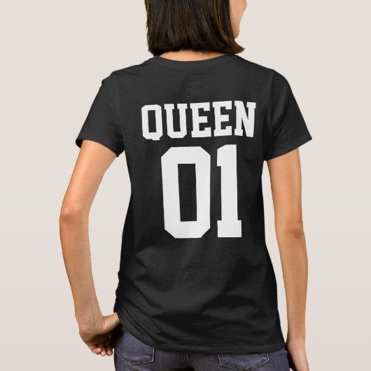 Customizable Queen Number 01 Varsity Style Women's Tシャツ (裏面)