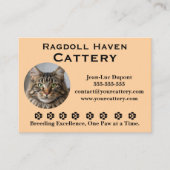 Customizable Ragdoll Cattery Business Card 名刺 (正面)