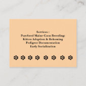 Customizable Ragdoll Cattery Business Card 名刺 (裏面)