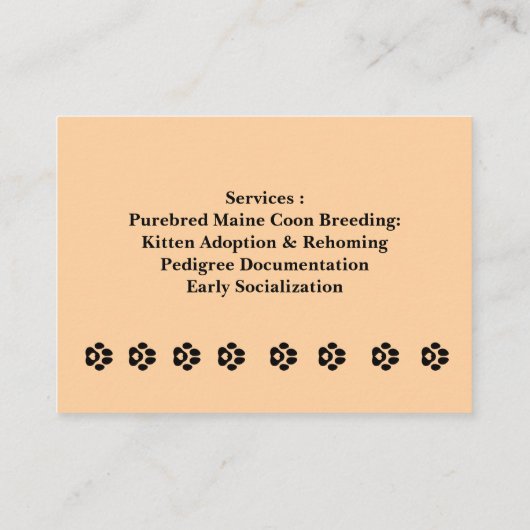 Customizable Ragdoll Cattery Business Card 名刺 (裏面)