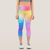 Customizable Rainbow High Waisted Capris カプリレギンス (正面)