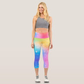 Customizable Rainbow High Waisted Capris カプリレギンス (正面)