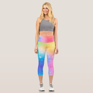 Customizable Rainbow High Waisted Capris カプリレギンス