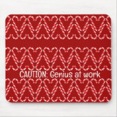 Customizable Red and White Candy Canes on Red マウスパッド (正面)