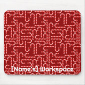 Customizable Red Candy Canes on Red マウスパッド (正面)