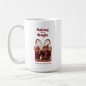Customizable Red Christmas Photo Mug コーヒーマグカップ (左)