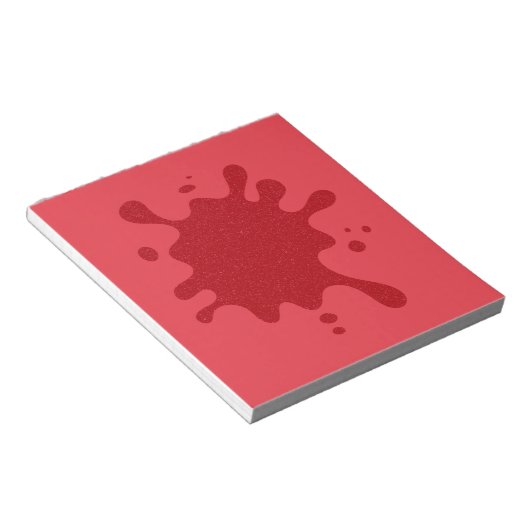 Customizable Red Ink Splash Notepad ノートパッド (アングル)