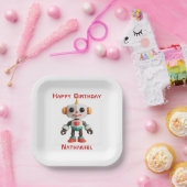 Customizable Robot Kids ペーパープレート (パーティー)