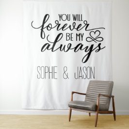 Customizable Romantic Quote Backdrop タペストリー