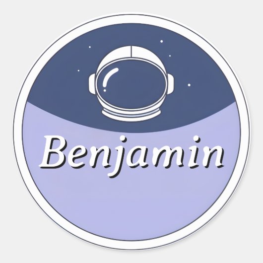 Customizable Round Kids Name Sticker ラウンドシール (正面)