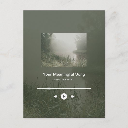 Customizable Sage Green Riverside Music Player ポストカード (正面)