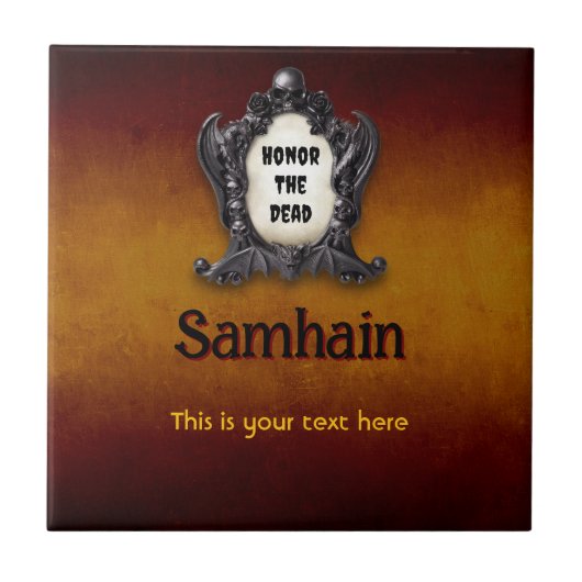 Customizable Samhain Ceramic Tile タイル (正面)