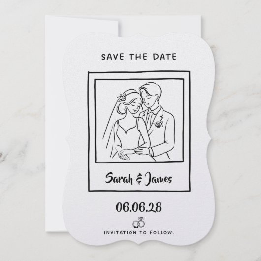 Customizable Save the Date  Bride groom セーブザデート (正面)