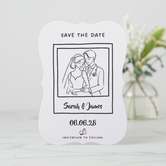 Customizable Save the Date  Bride groom  セーブザデート (スタンド正面)