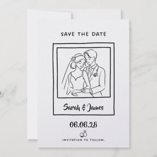 Customizable Save the Date  Bride groom セーブザデート (正面)