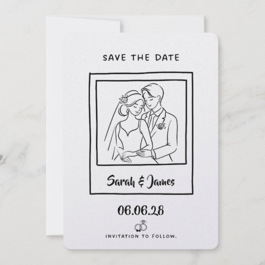 Customizable Save the Date  Bride groom セーブザデート (正面)