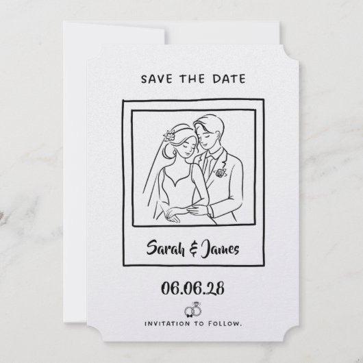 Customizable Save the Date  Bride groom セーブザデート (正面)