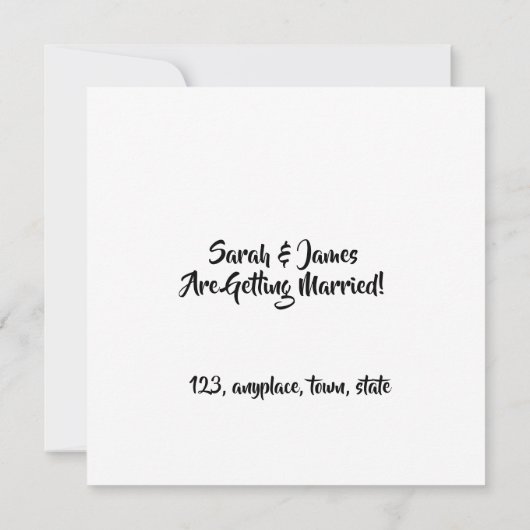 Customizable Save the Date  Bride groom 招待状 (裏面)