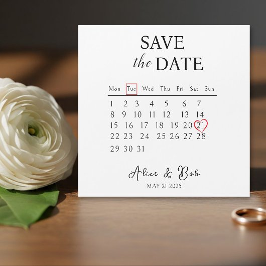 Customizable Save the Date, Magnetic Card