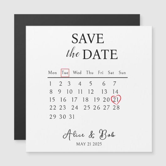 Customizable Save the Date, Magnetic Card (正面/裏面)