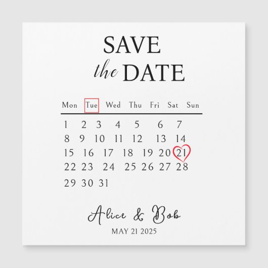Customizable Save the Date, Magnetic Card (正面)