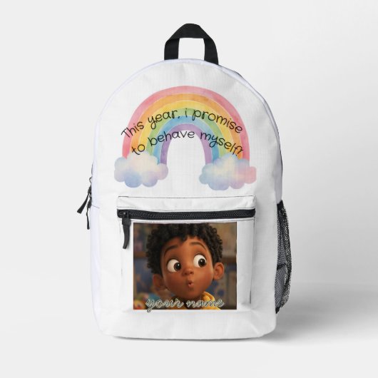  customizable school backpack プリントバックパック (正面)