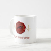 Customizable Sealed With Love – MR Monogram Mug コーヒーマグカップ (正面左)