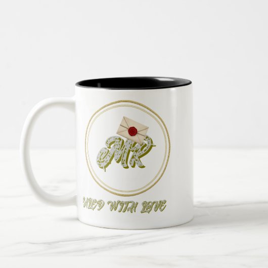 Customizable Sealed With Love – MR Monogram Mug ツートーンマグカップ (左)