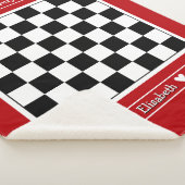 Customizable Sherpa Blanket with Chessboard Design シェルパブランケット (3/4)
