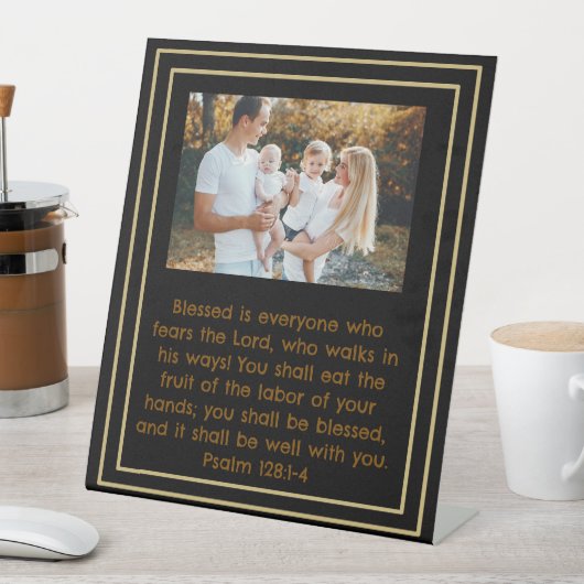 Customizable Sign Stand Psalm 128:1-4  台座サイン (インサイチュ)