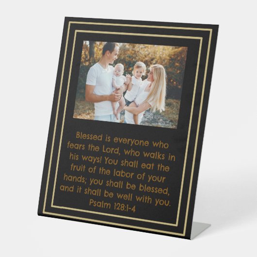 Customizable Sign Stand Psalm 128:1-4  台座サイン (正面)
